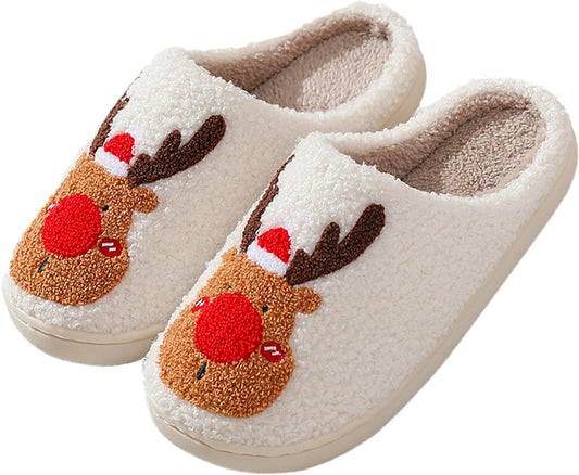 Christmas Smiley Face Slippers Spreading Holiday Cheer One Step at a Time
